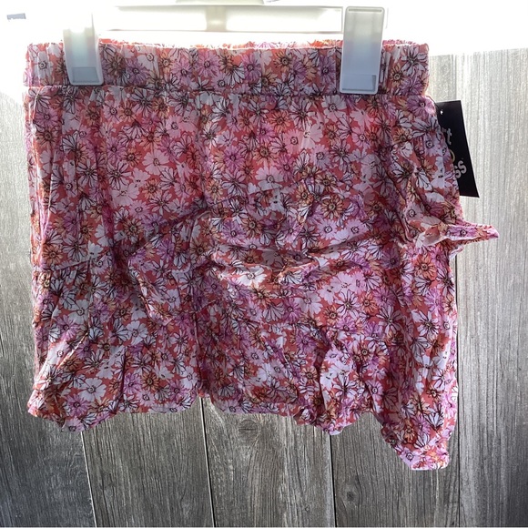 Art Class Floral Pull On Skirt Girls Size Large 10-12 Pink Elastic Waist - Picture 1 of 16